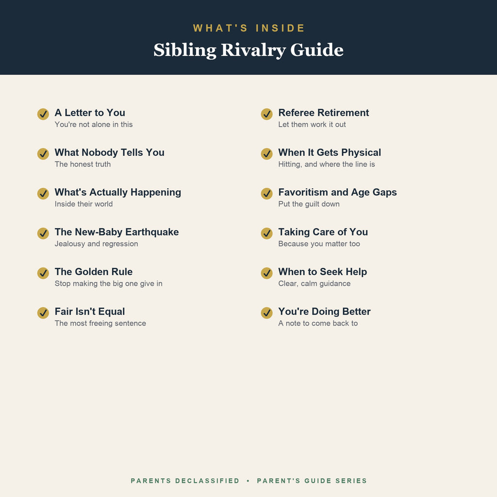 What's inside the sibling rivalry guide