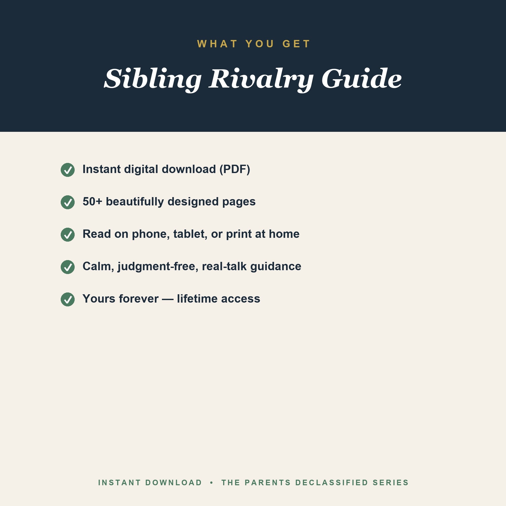 What you get with the sibling rivalry guide