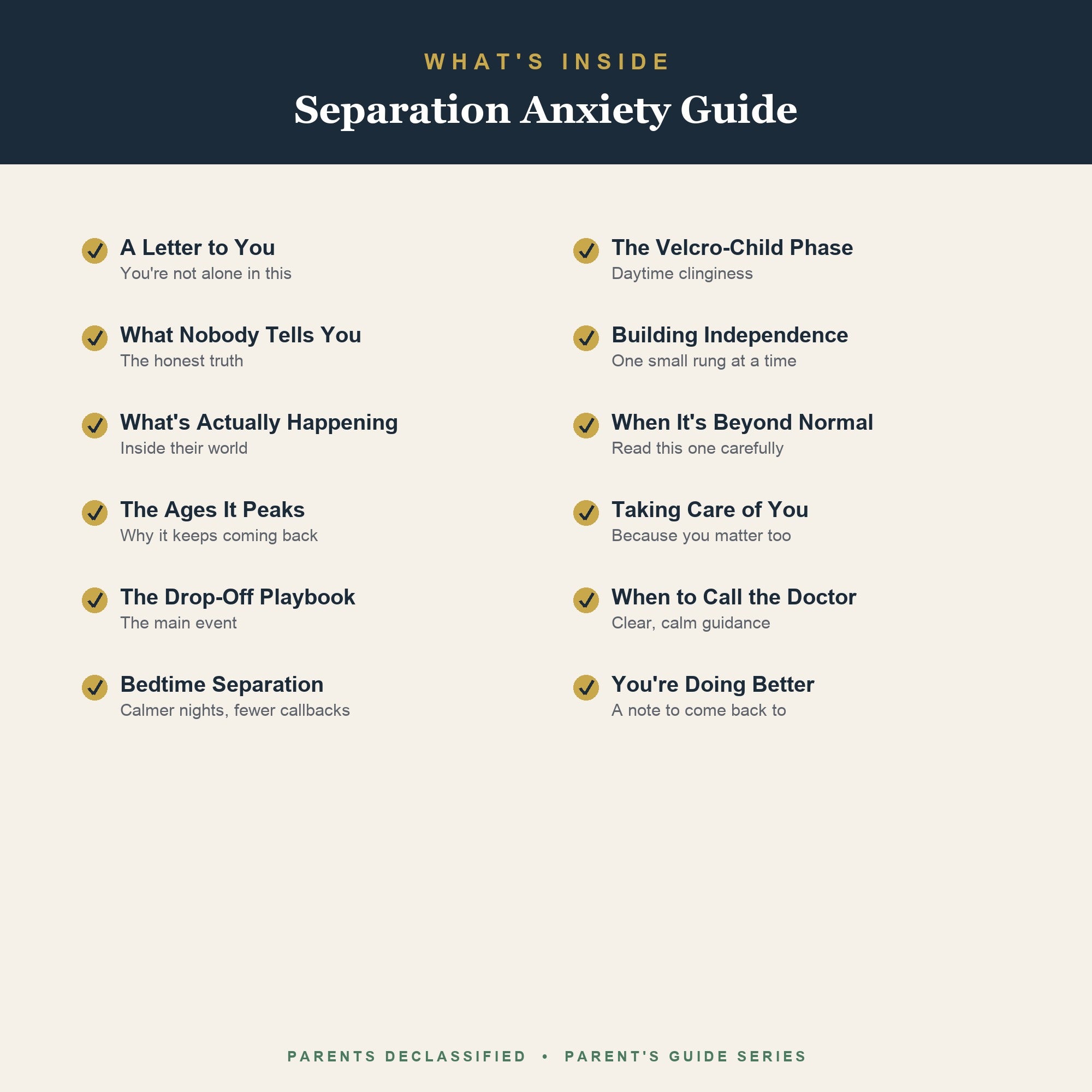 What's inside the separation anxiety guide