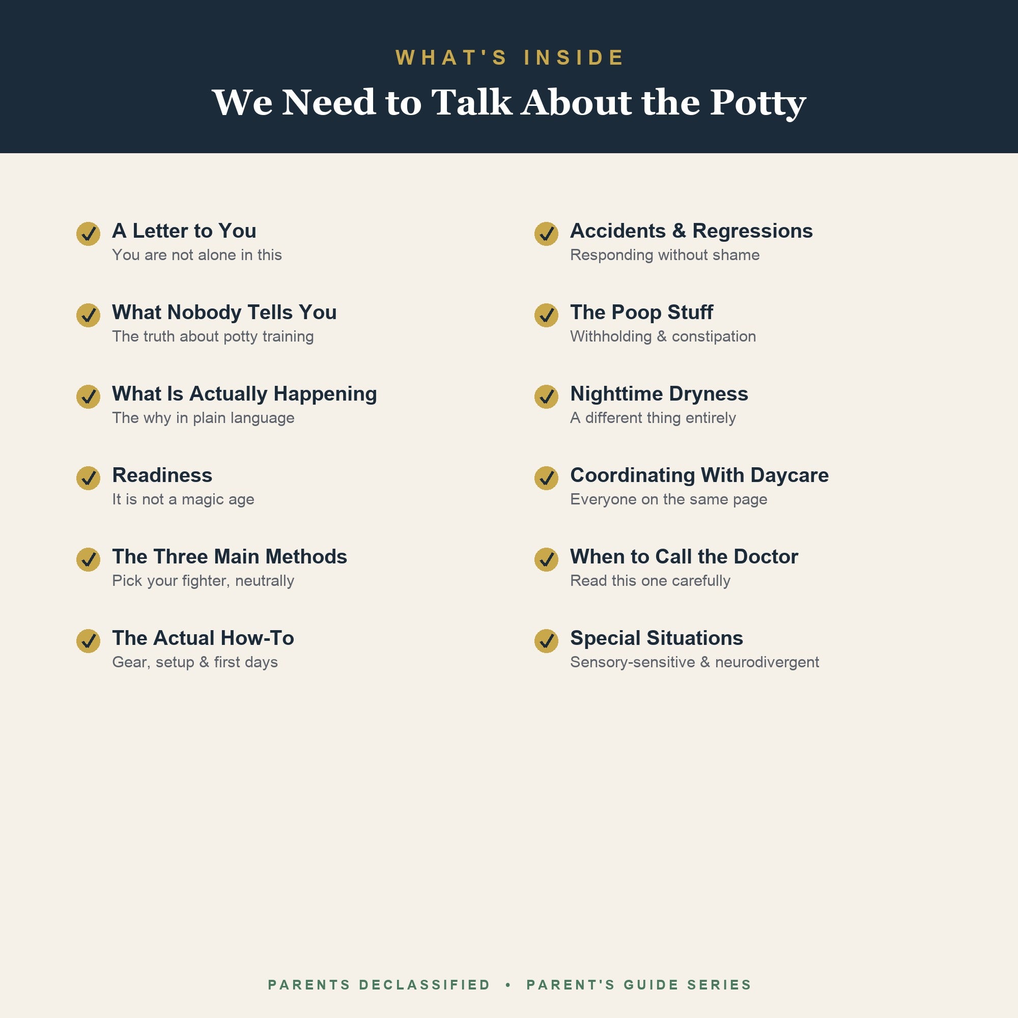 What's inside the potty training guide