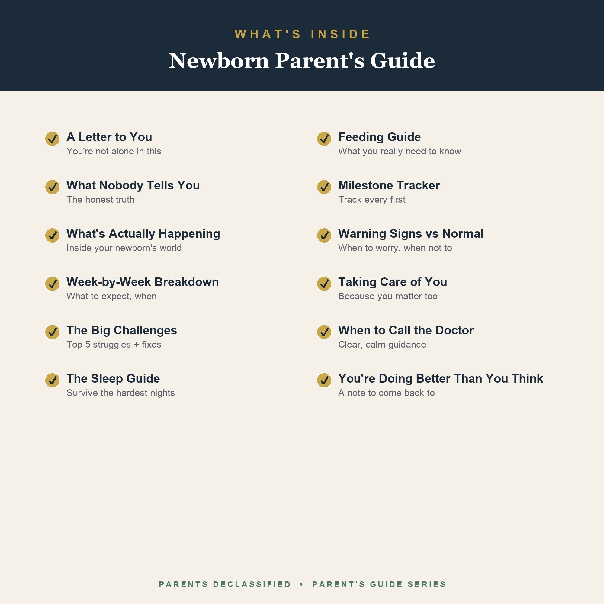 What's inside the Newborn Parent's Guide