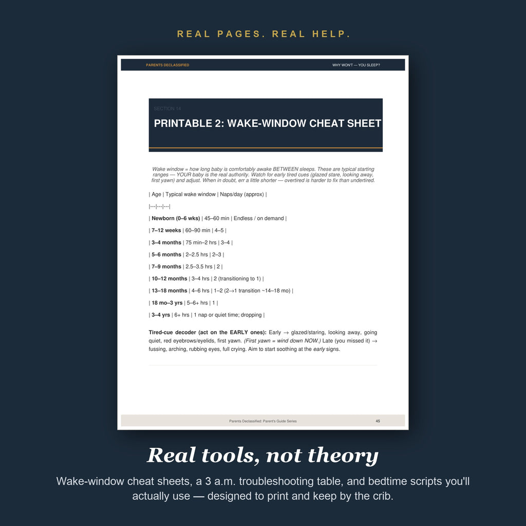 Printable wake-window cheat sheet