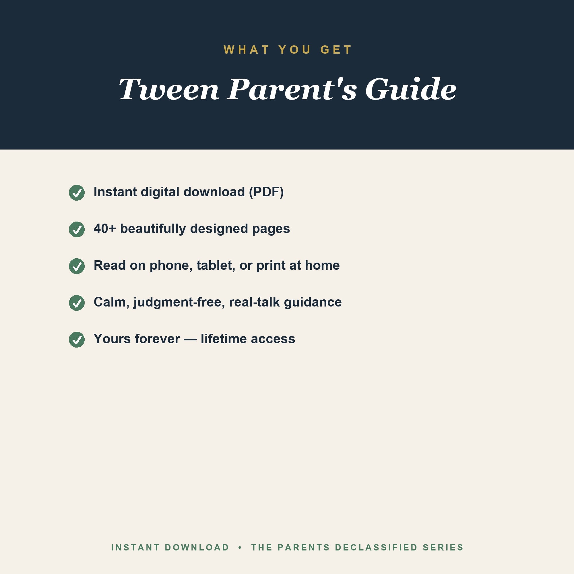 How to get the Tween Parent's Guide — instant PDF
