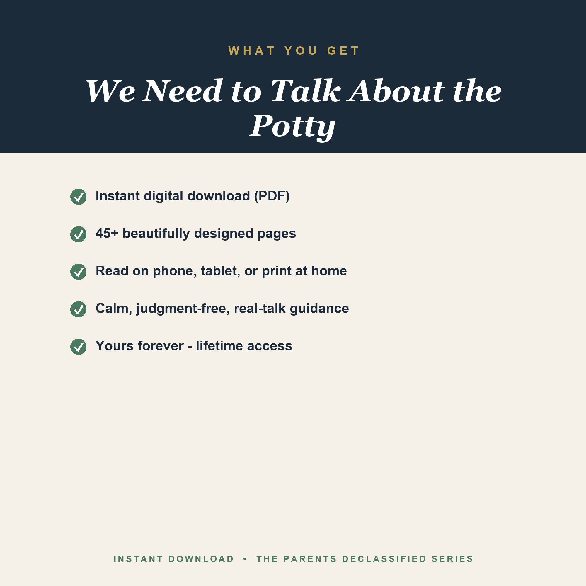 What you get with the potty training guide