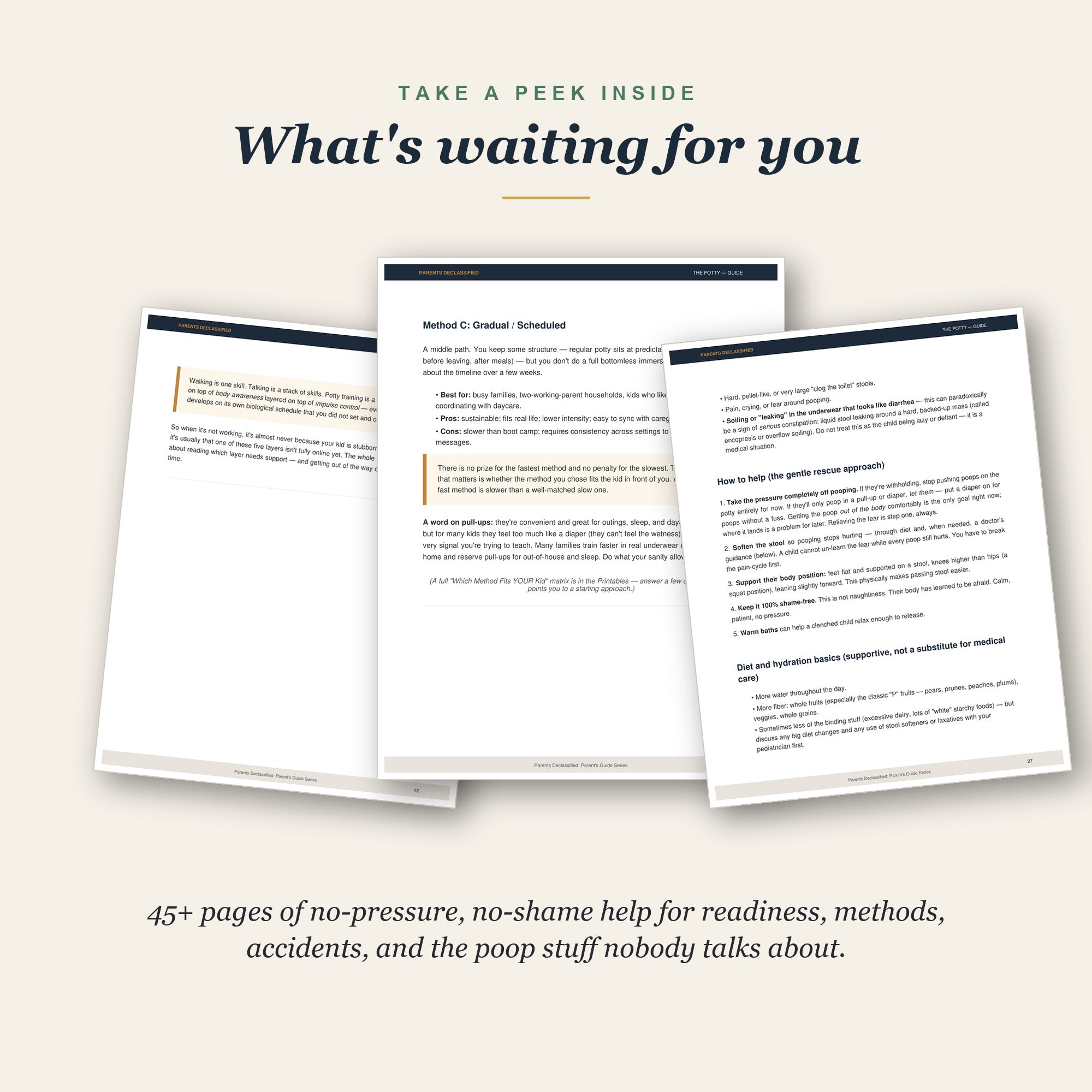 Take a peek inside the potty training guide