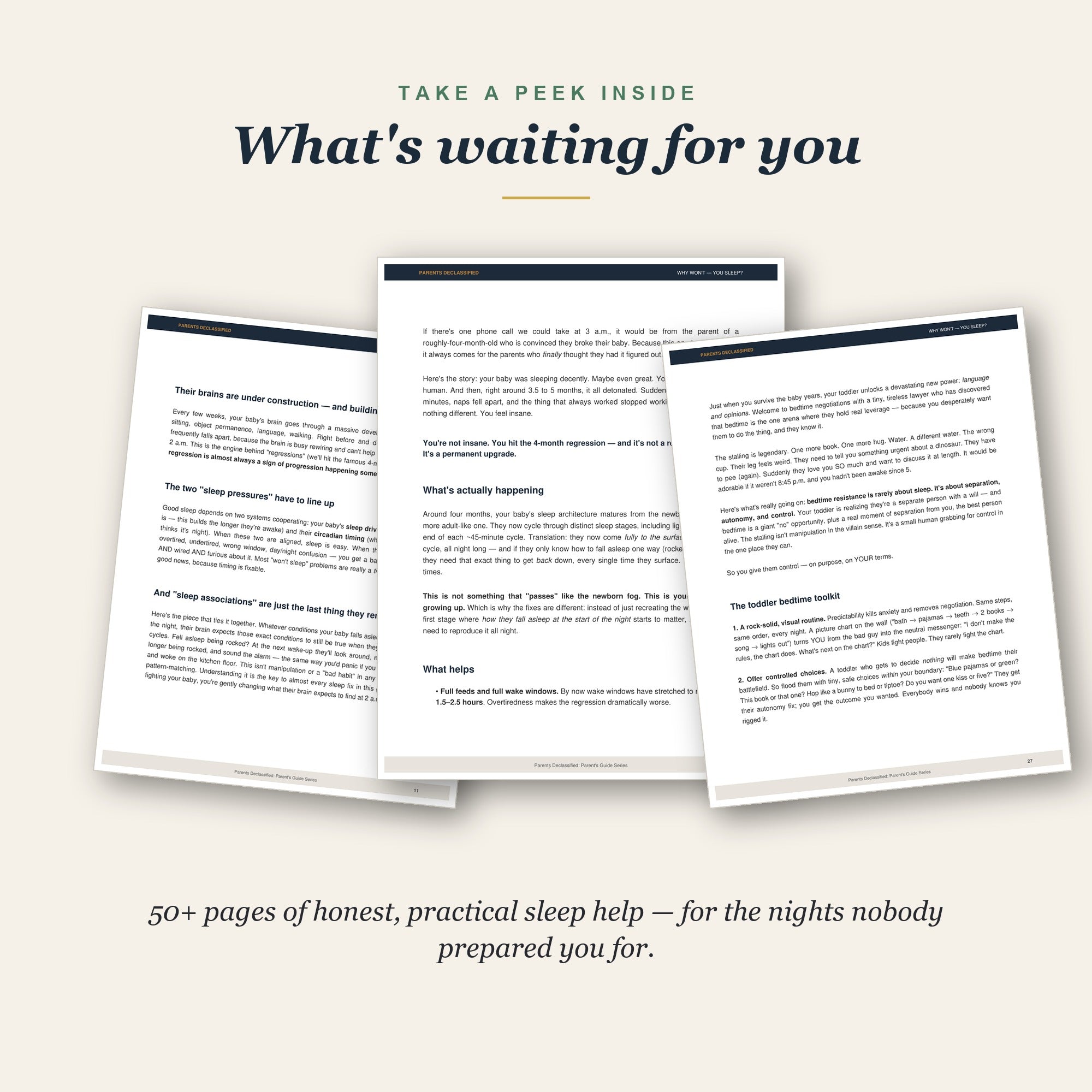 Take a peek inside the sleep guide