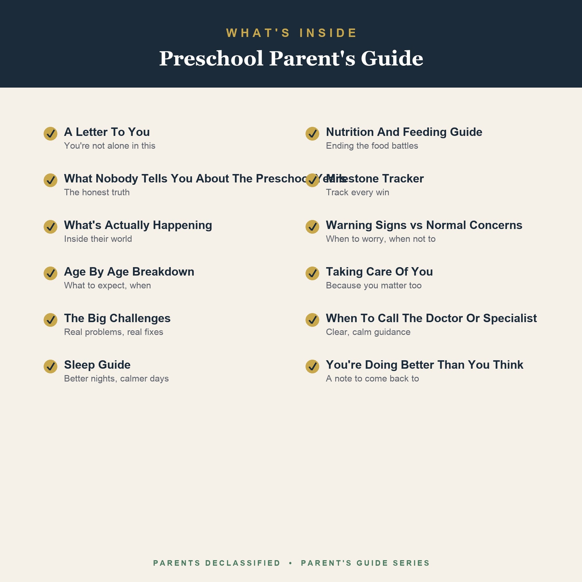 What's inside the Preschool Parent's Guide