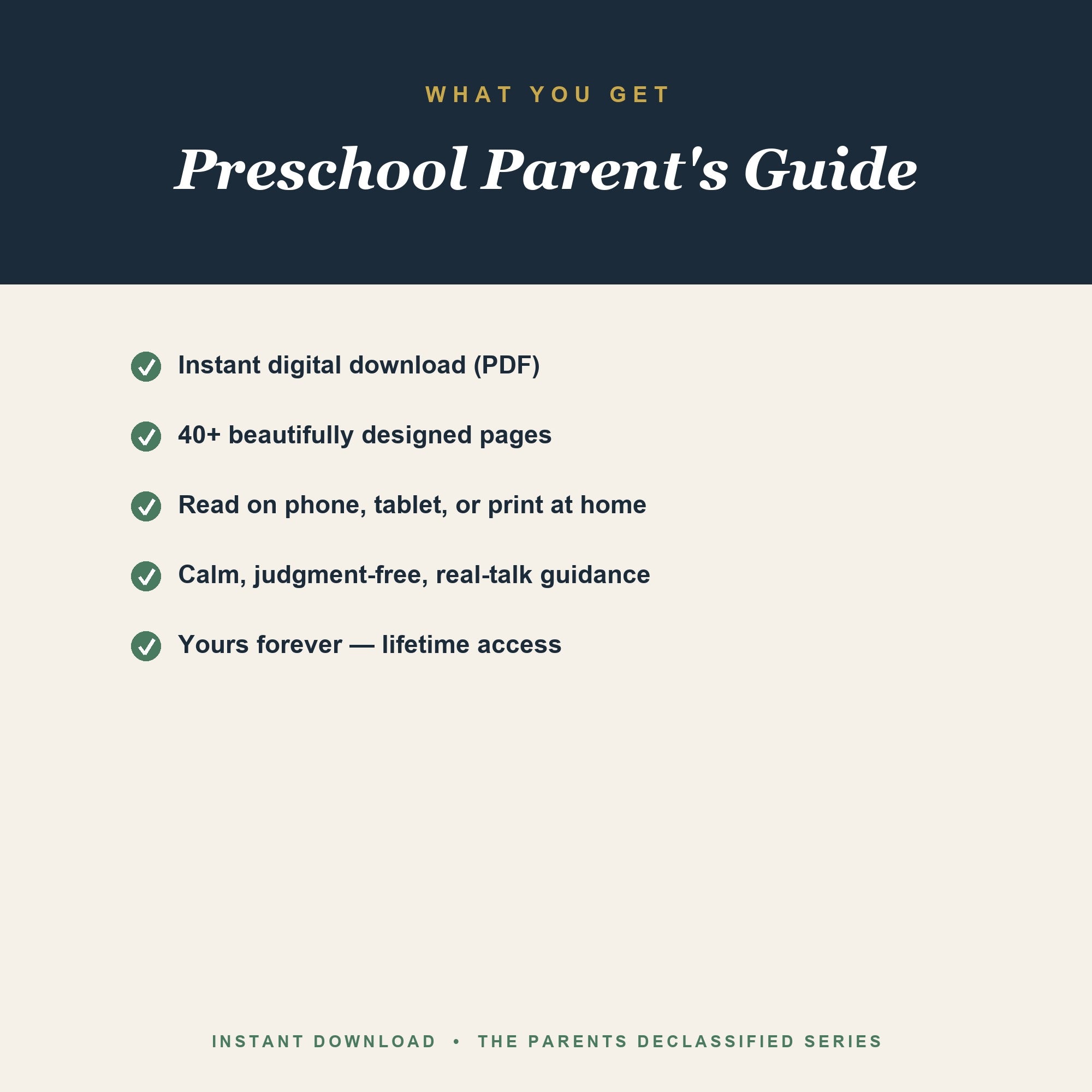 How to get the Preschool Parent's Guide — instant PDF