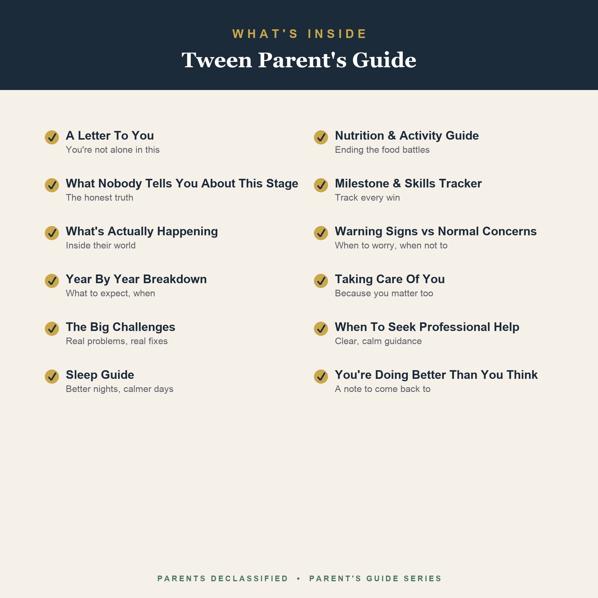 What's inside the Tween Parent's Guide